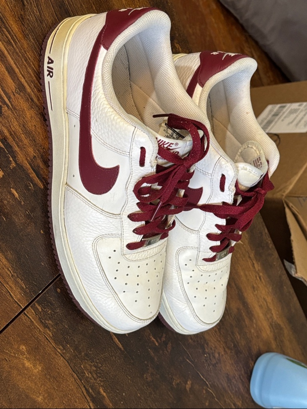Nike Men’s White and Maroon Sneakers